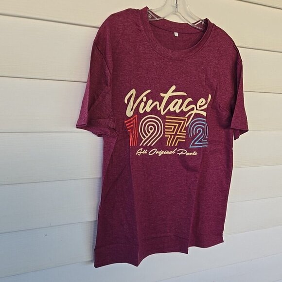 1A-Vintage 1972 Women's T Shirt  Size Large Dusty Blue Gray - Picture 7 of 16